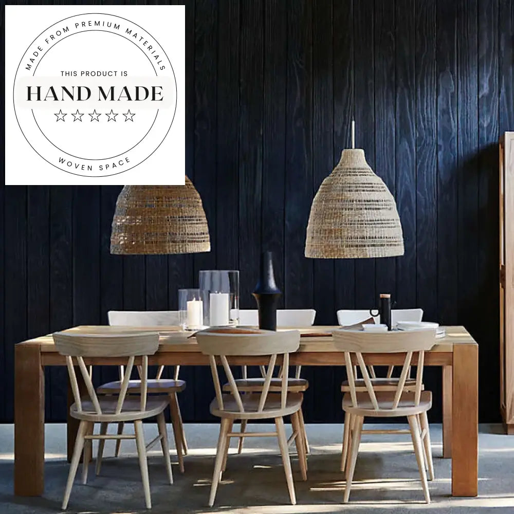 Contemporary Natural Solid White Oak Large Rectangular Dining Table