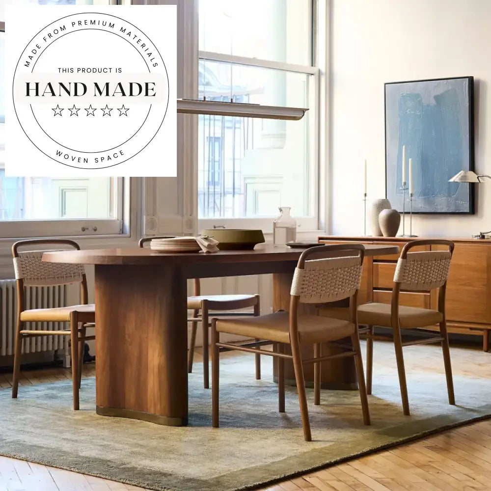 Contemporary Oval Solid Wood Natural Pine Luxury Large Dining Table