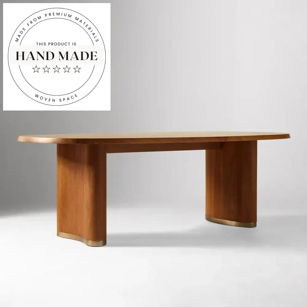Contemporary Oval Solid Wood Natural Pine Luxury Large Dining Table