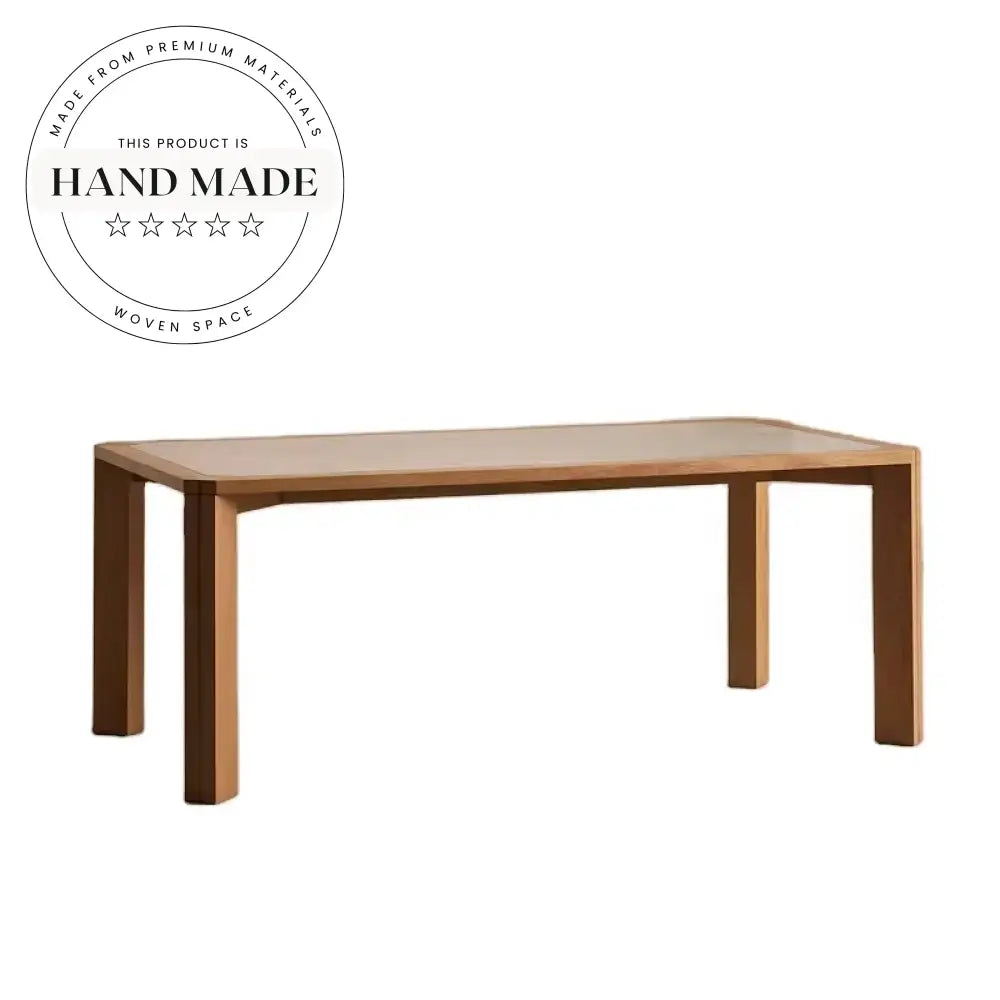 Contemporary Rectangle Natural Oak Large Luxury Marble Dining Table