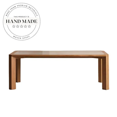 Contemporary Rectangle Natural Oak Large Luxury Marble Dining Table