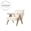 Contemporary Retro Fabric Armchair for Living, Reading, & Leisure