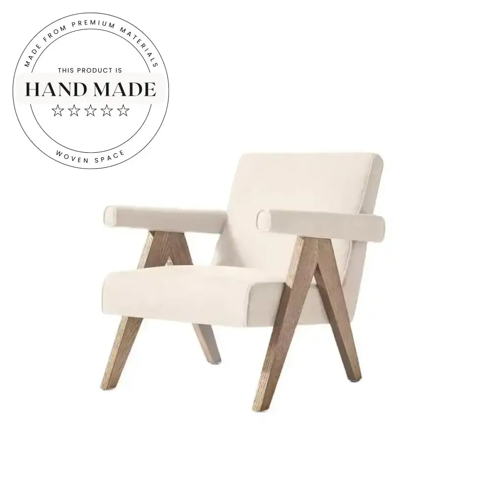 Contemporary Retro Fabric Armchair for Living, Reading, & Leisure