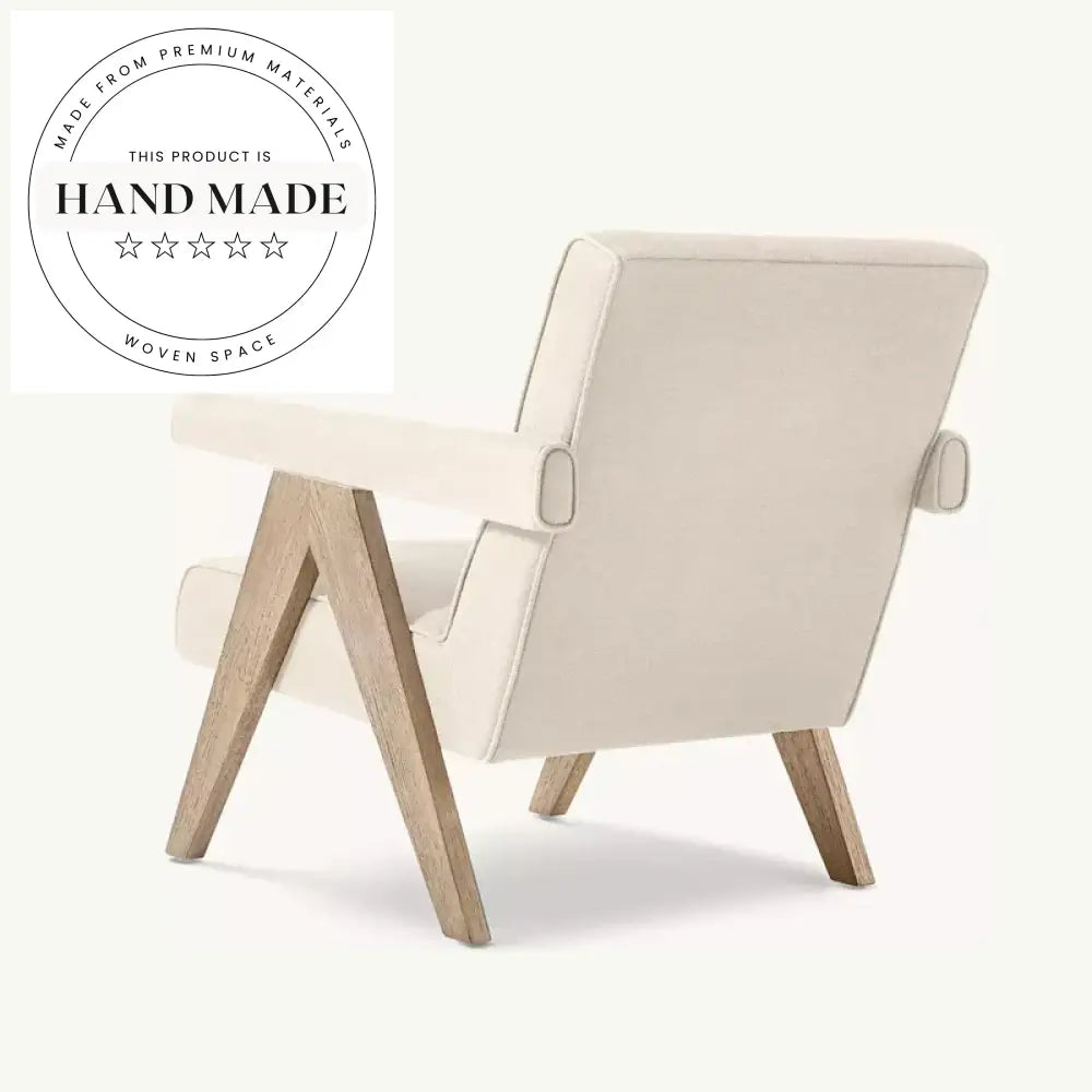Contemporary Retro Fabric Armchair for Living, Reading, & Leisure