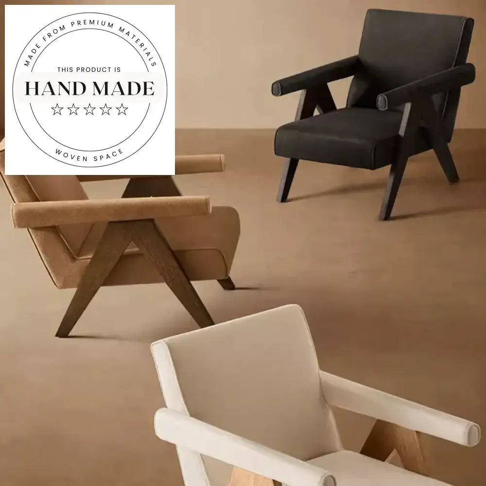 Contemporary Retro Fabric Armchair for Living, Reading, & Leisure