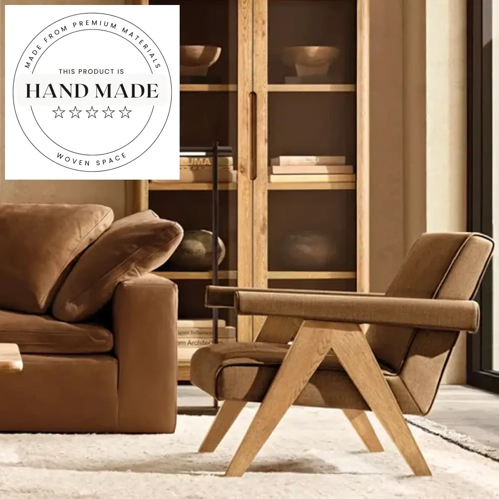 Contemporary Retro Fabric Armchair for Living, Reading, & Leisure