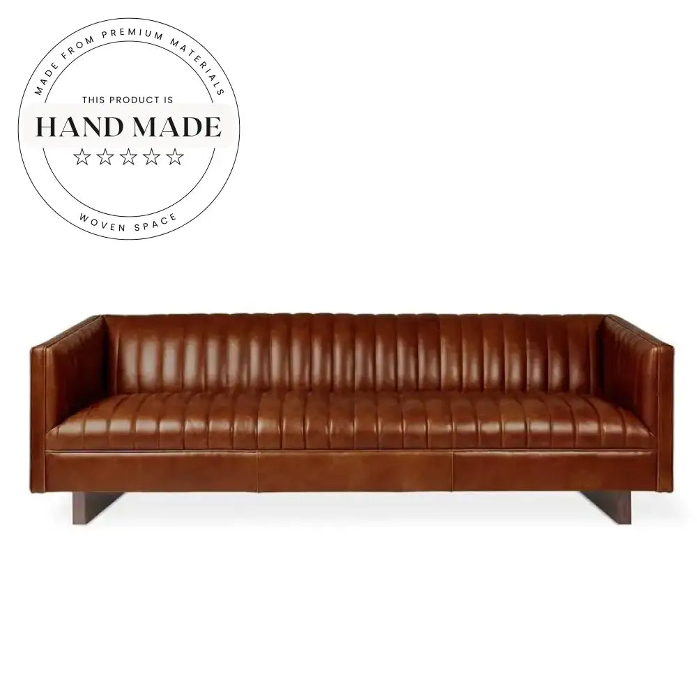 Contemporary Retro Leather Tufted Villa Living Room Sectional Sofa
