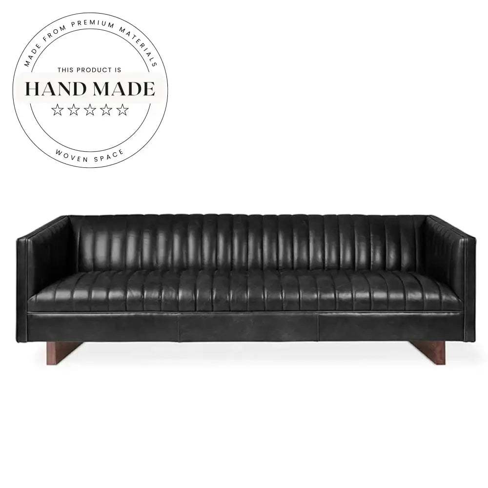 Contemporary Retro Leather Tufted Villa Living Room Sectional Sofa