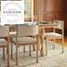 Contemporary Retro Natural Wood Oak Upholstered Dining Chair