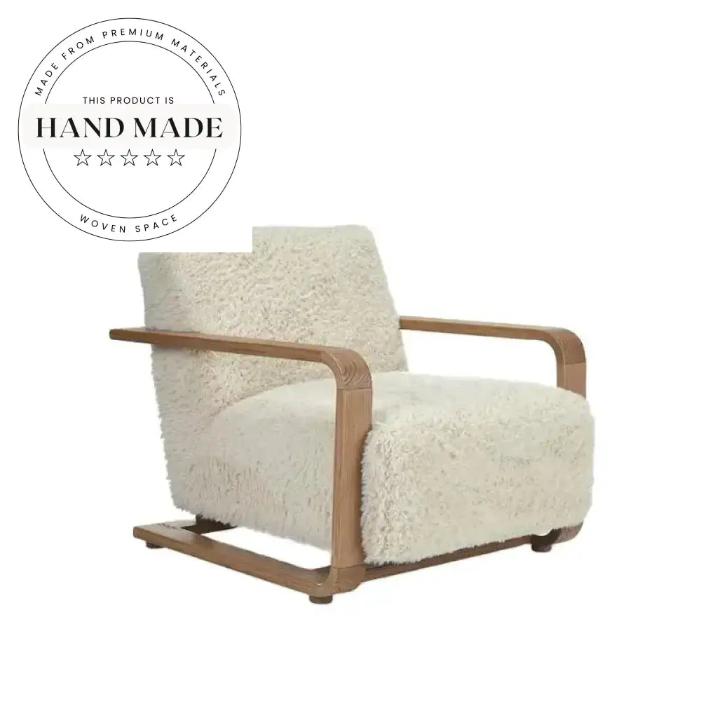 Contemporary Retro Solid Wood Fabric Leisure Armchair for Living Room Comfort
