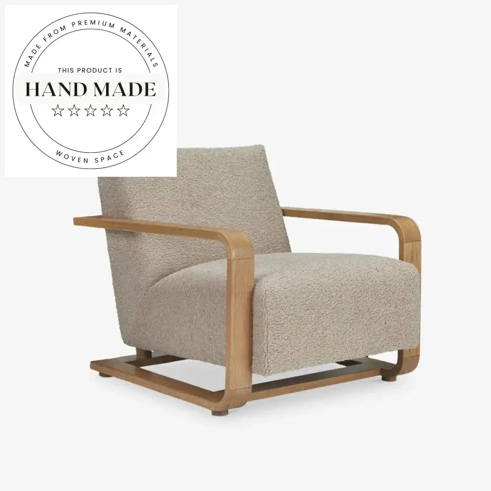 Contemporary Retro Solid Wood Fabric Leisure Armchair for Living Room Comfort
