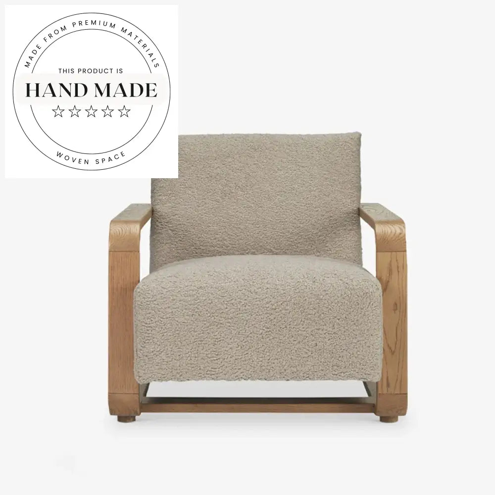 Contemporary Retro Solid Wood Fabric Leisure Armchair for Living Room Comfort