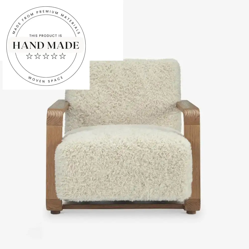 Contemporary Retro Solid Wood Fabric Leisure Armchair for Living Room Comfort