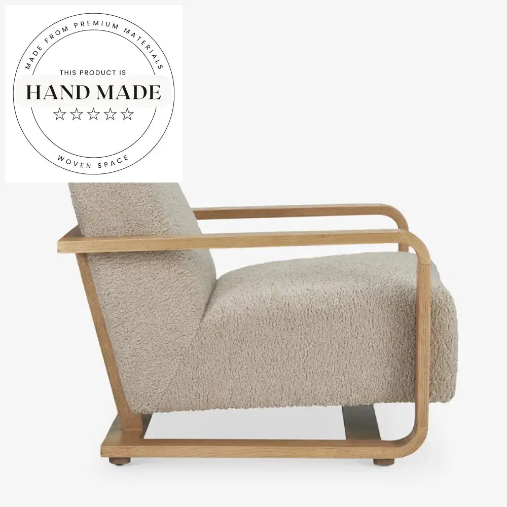 Contemporary Retro Solid Wood Fabric Leisure Armchair for Living Room Comfort