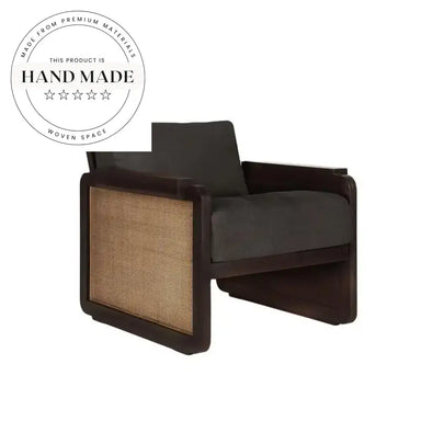 Contemporary Retro Solid Wood Fabric Upholstered Living Room Accent Chair