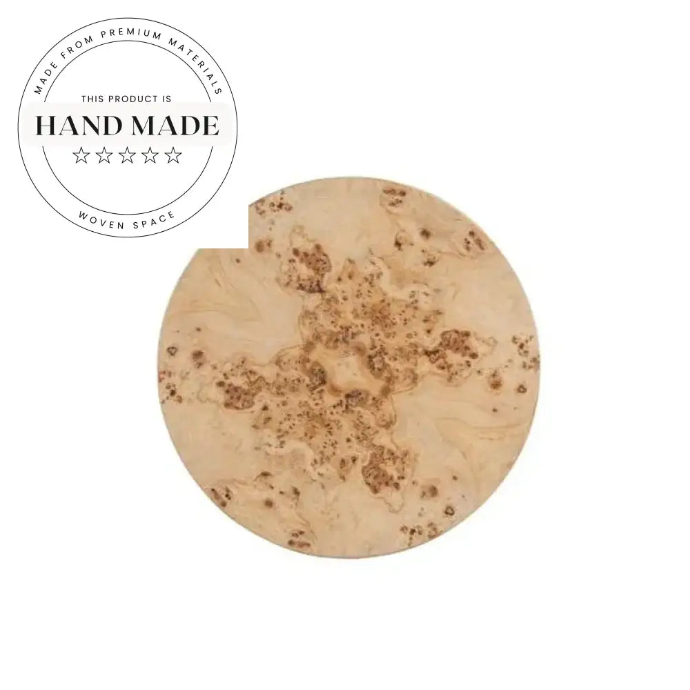 Contemporary Round Burl Wood Retro Classic Sofa Accent Side Table