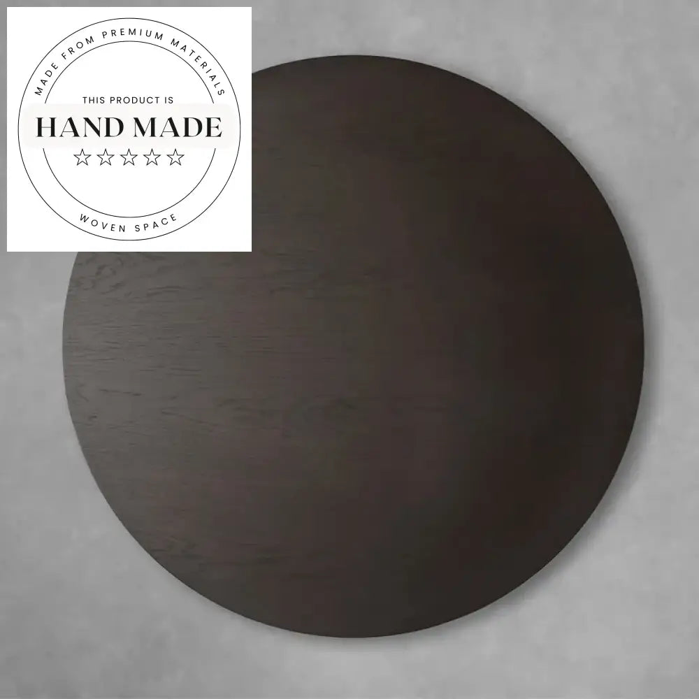 Contemporary Round Deep Walnut Solid Wood 8 Seat Dining Table