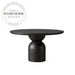 Contemporary Round Deep Walnut Solid Wood 8 Seat Dining Table