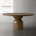 Contemporary Round Deep Walnut Solid Wood 8 Seat Dining Table