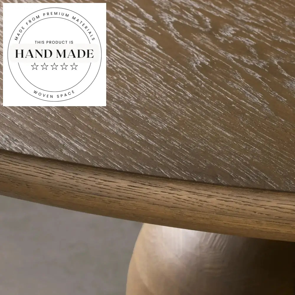 Contemporary Round Deep Walnut Solid Wood 8 Seat Dining Table