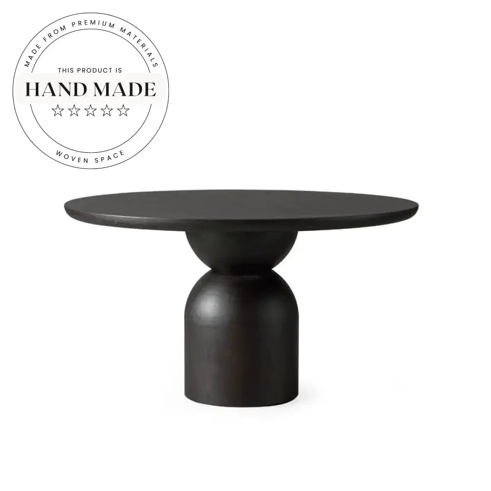 Contemporary Round Deep Walnut Solid Wood 8 Seat Dining Table