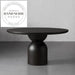 Contemporary Round Deep Walnut Solid Wood 8 Seat Dining Table