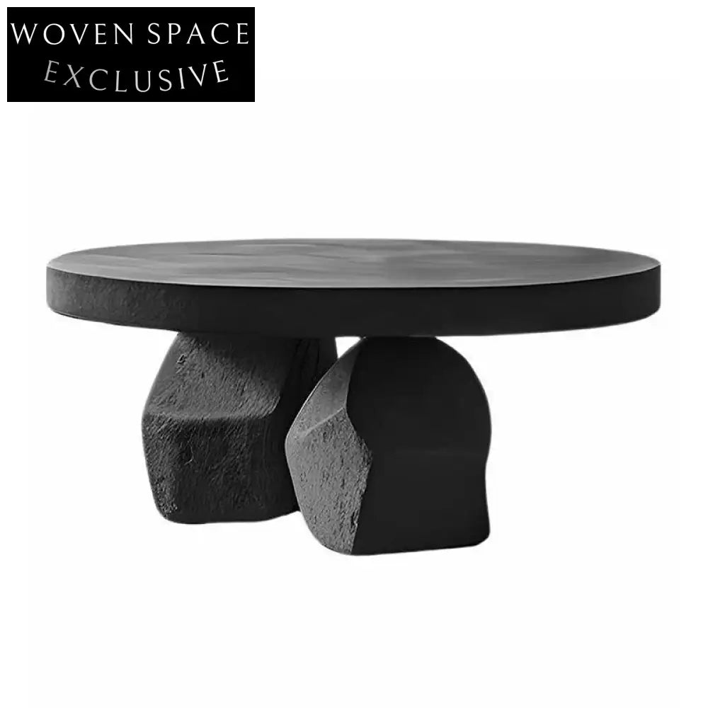 Contemporary Simple Wooden Round Coffee Table Set for Living Room