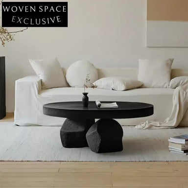 Contemporary Simple Wooden Round Coffee Table Set for Living Room