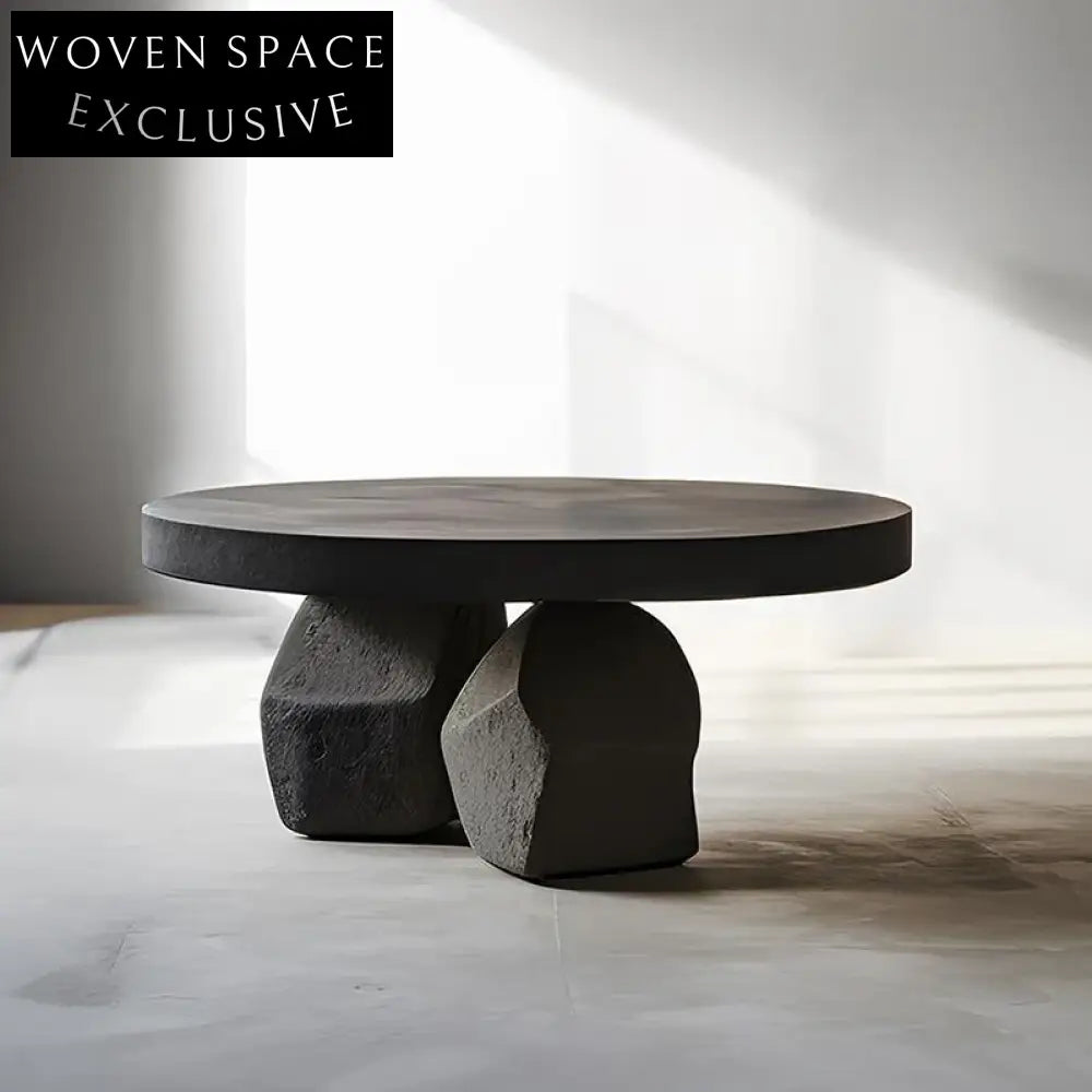 Contemporary Simple Wooden Round Coffee Table Set for Living Room