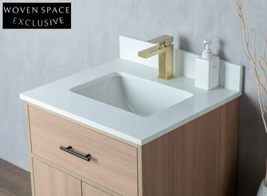 Contemporary Single Sink Plywood Bathroom Vanity Cabinet with Soft-Close Drawers