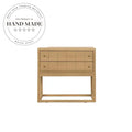 Contemporary Solid Oak Wood 2 Drawer Storage Bedroom Nightstand