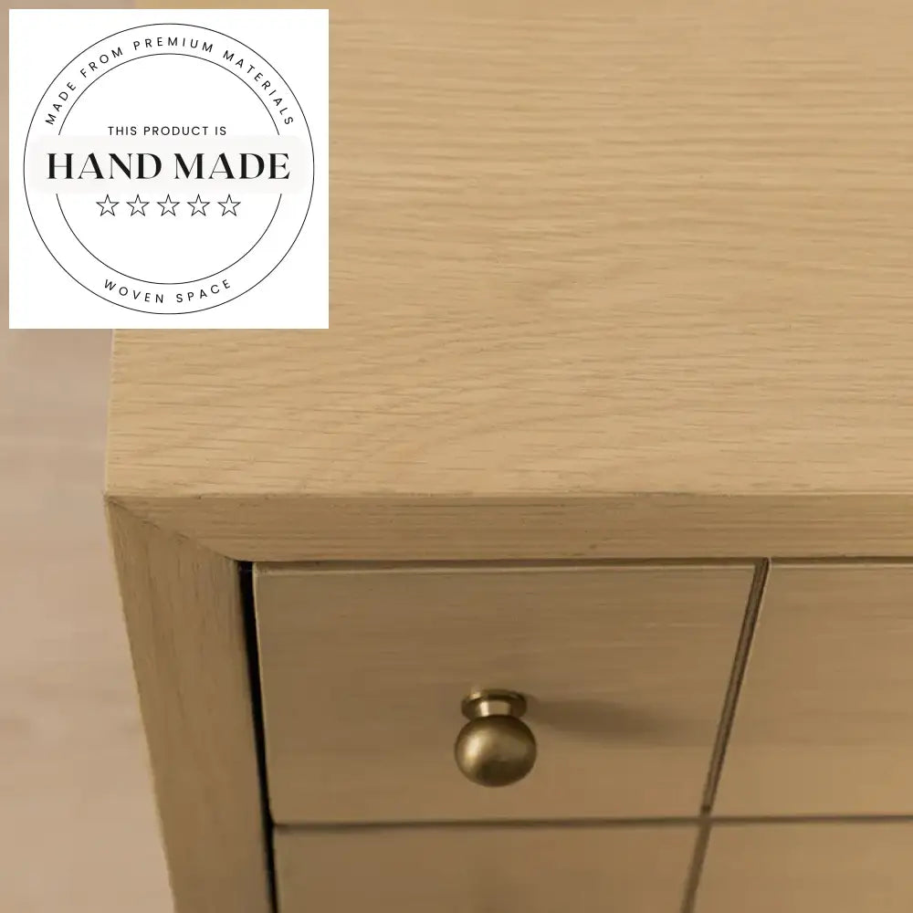 Contemporary Solid Oak Wood 2 Drawer Storage Bedroom Nightstand