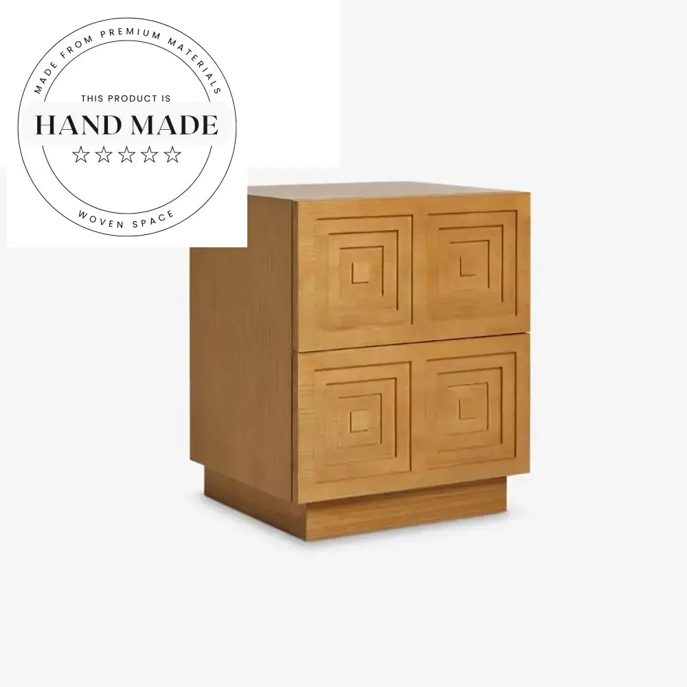 Contemporary Solid Oak Wood Bedside Table with Storage Drawer Nightstand