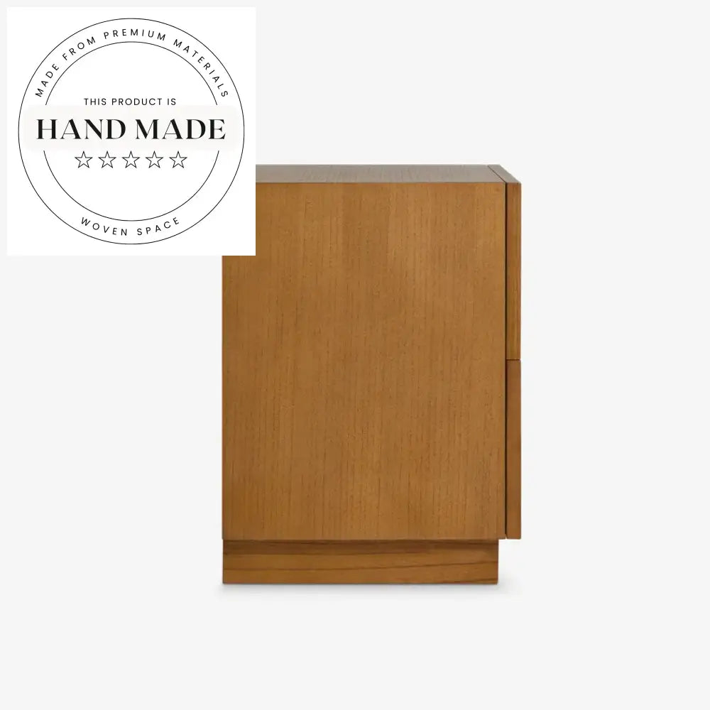 Contemporary Solid Oak Wood Bedside Table with Storage Drawer Nightstand