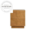 Contemporary Solid Oak Wood Bedside Table with Storage Drawer Nightstand