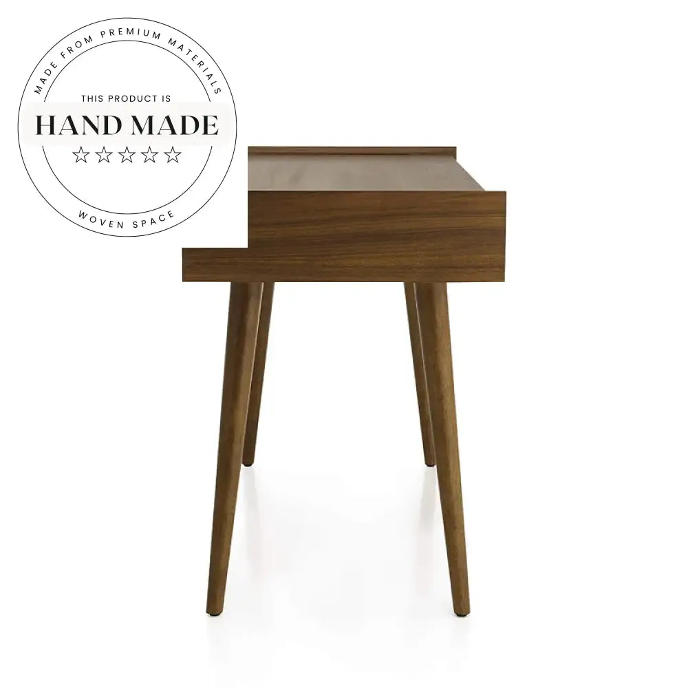 Contemporary Solid Walnut Wood Computer Writing Storage Drawer Office Desk