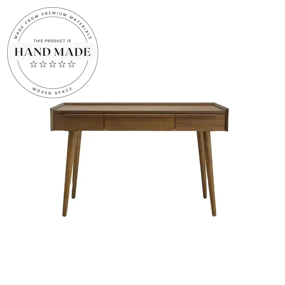 Contemporary Solid Walnut Wood Computer Writing Storage Drawer Office Desk