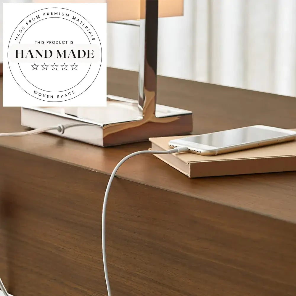 Contemporary Solid Walnut Wood Computer Writing Storage Drawer Office Desk