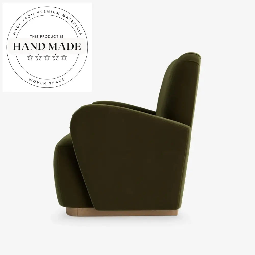 Contemporary Solid Wood Accent Armchair, Retro Living Room Leisure Recliner Chair