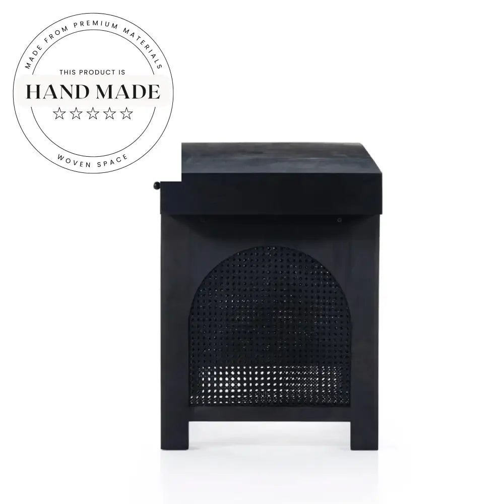 Contemporary Solid Wood and Rattan Antique Secretary Office Writing Desk