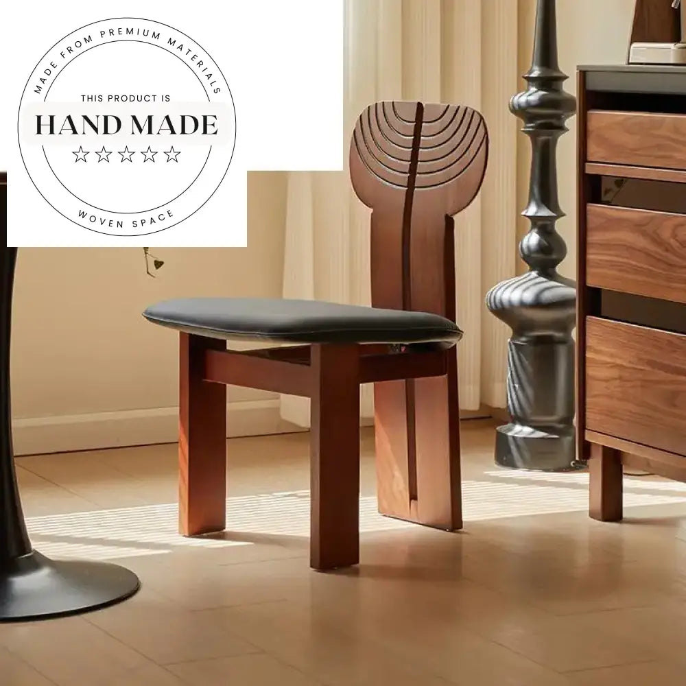 Contemporary Solid Wood Leather Seat Restaurant Dining Chair