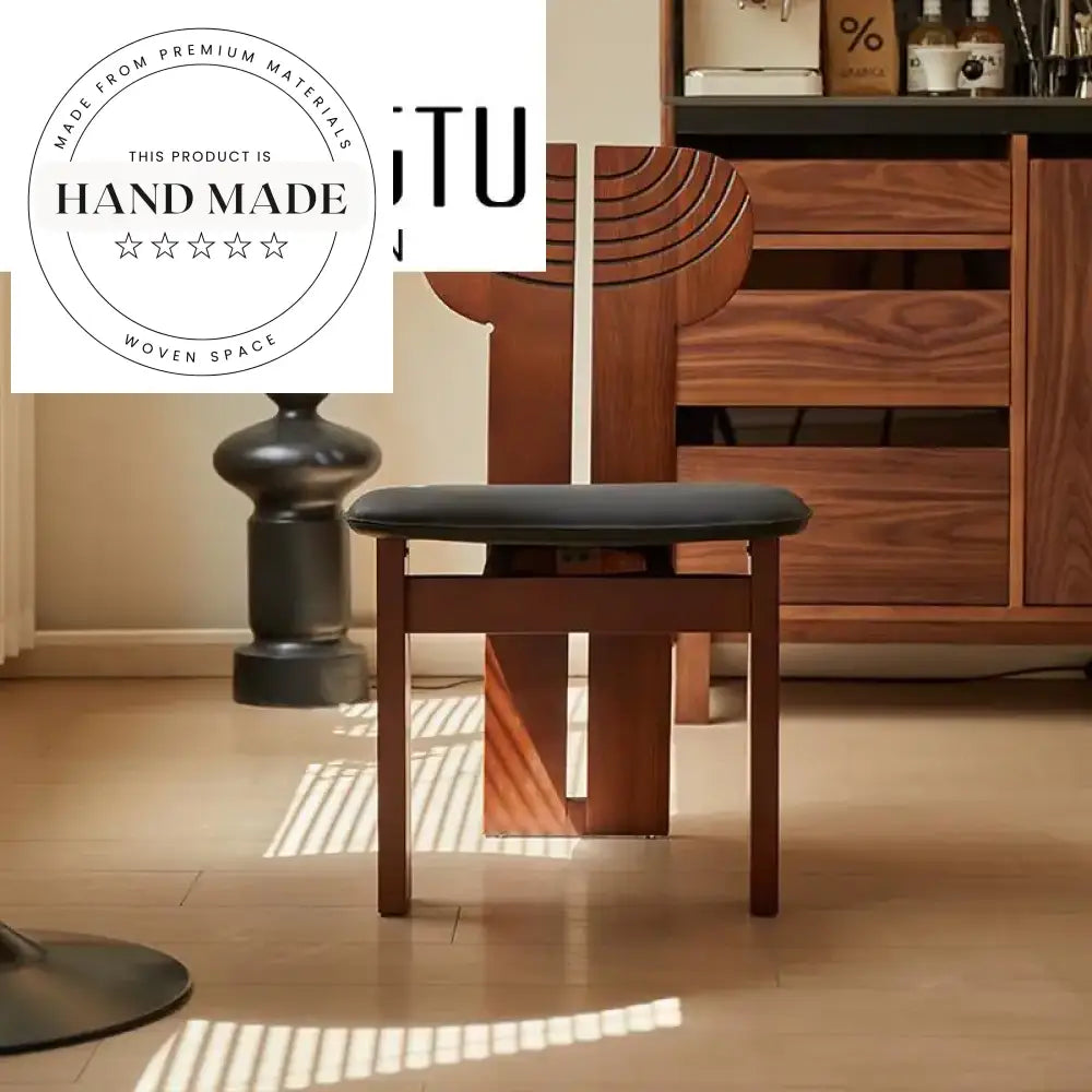 Contemporary Solid Wood Leather Seat Restaurant Dining Chair