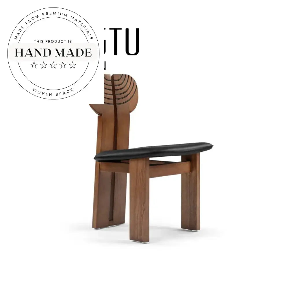 Contemporary Solid Wood Leather Seat Restaurant Dining Chair