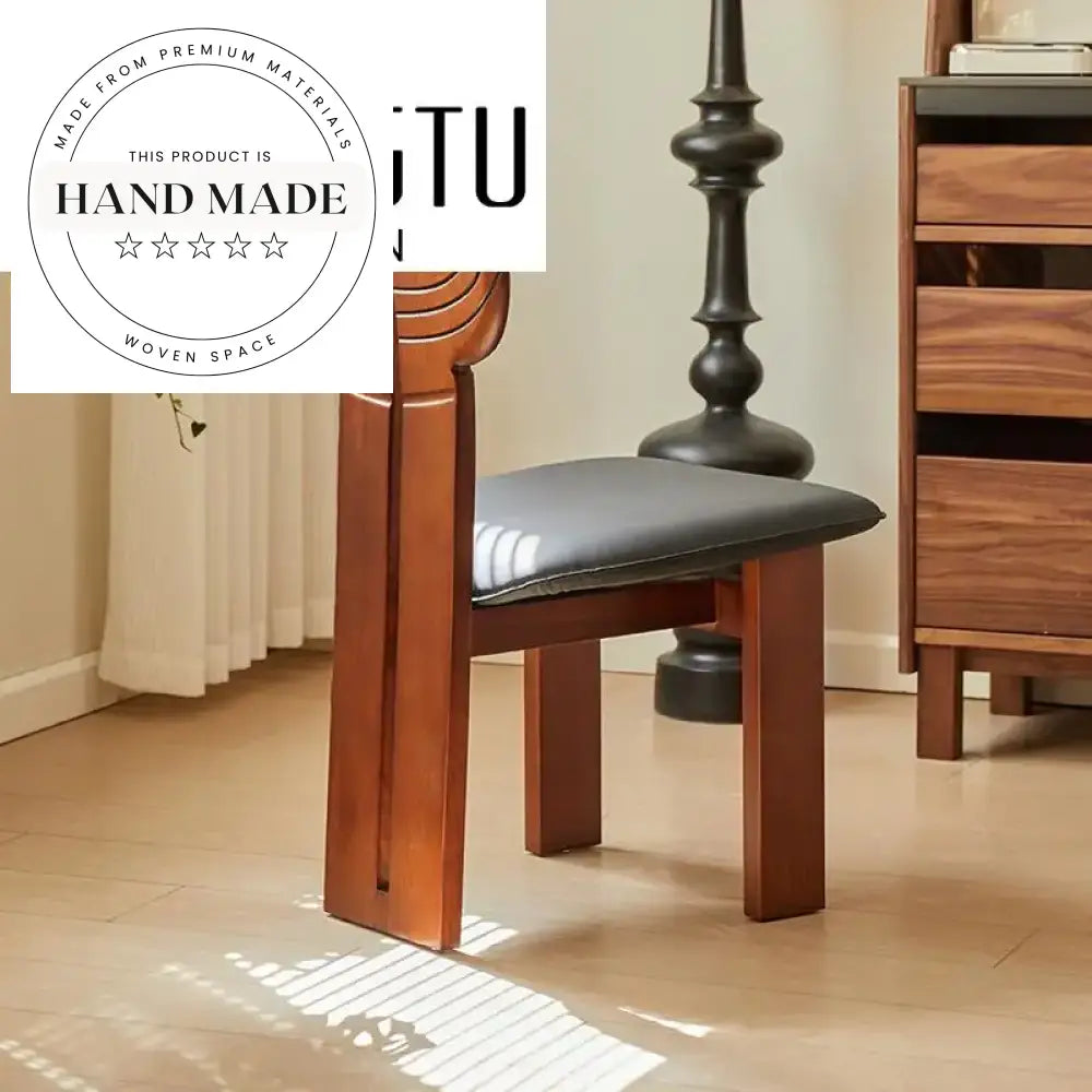 Contemporary Solid Wood Leather Seat Restaurant Dining Chair