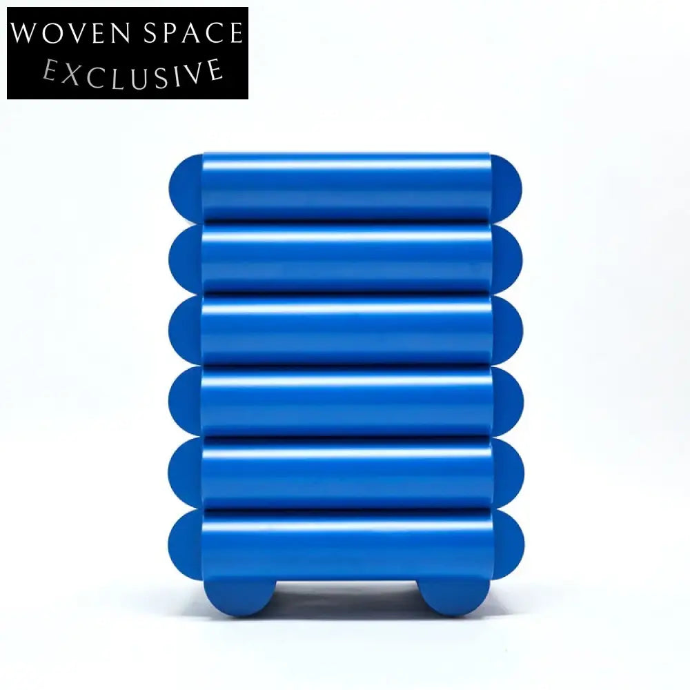 Contemporary Solid Wood Storage Blue Side End Coffee Table