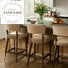 Contemporary Solid Wood Velvet Upholstered Swivel Bar Counter Chair