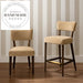 Contemporary Solid Wood Velvet Upholstered Swivel Bar Counter Chair