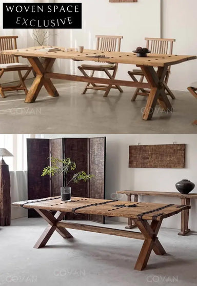 Contemporary Solid Wood Waterproof Rectangle 200cm Dining Table