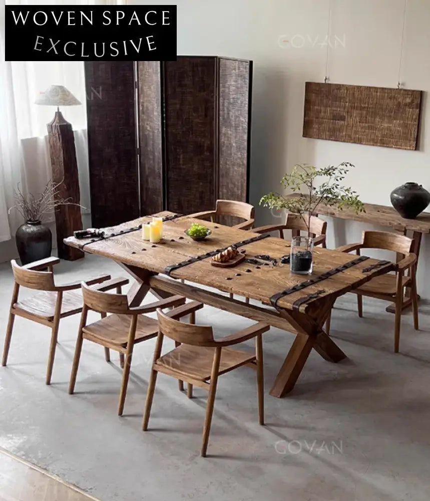 Contemporary Solid Wood Waterproof Rectangle 200cm Dining Table