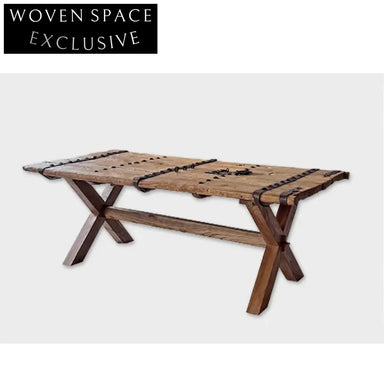 Contemporary Solid Wood Waterproof Rectangle 200cm Dining Table